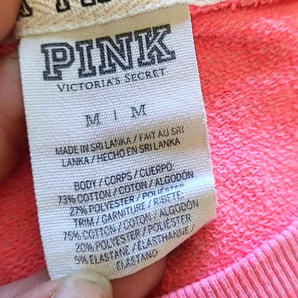 2013 Victoria's Secret PINK Oversized Logo Spellout Long Sleeve Tee Womens Sz M - Picture 15 of 16